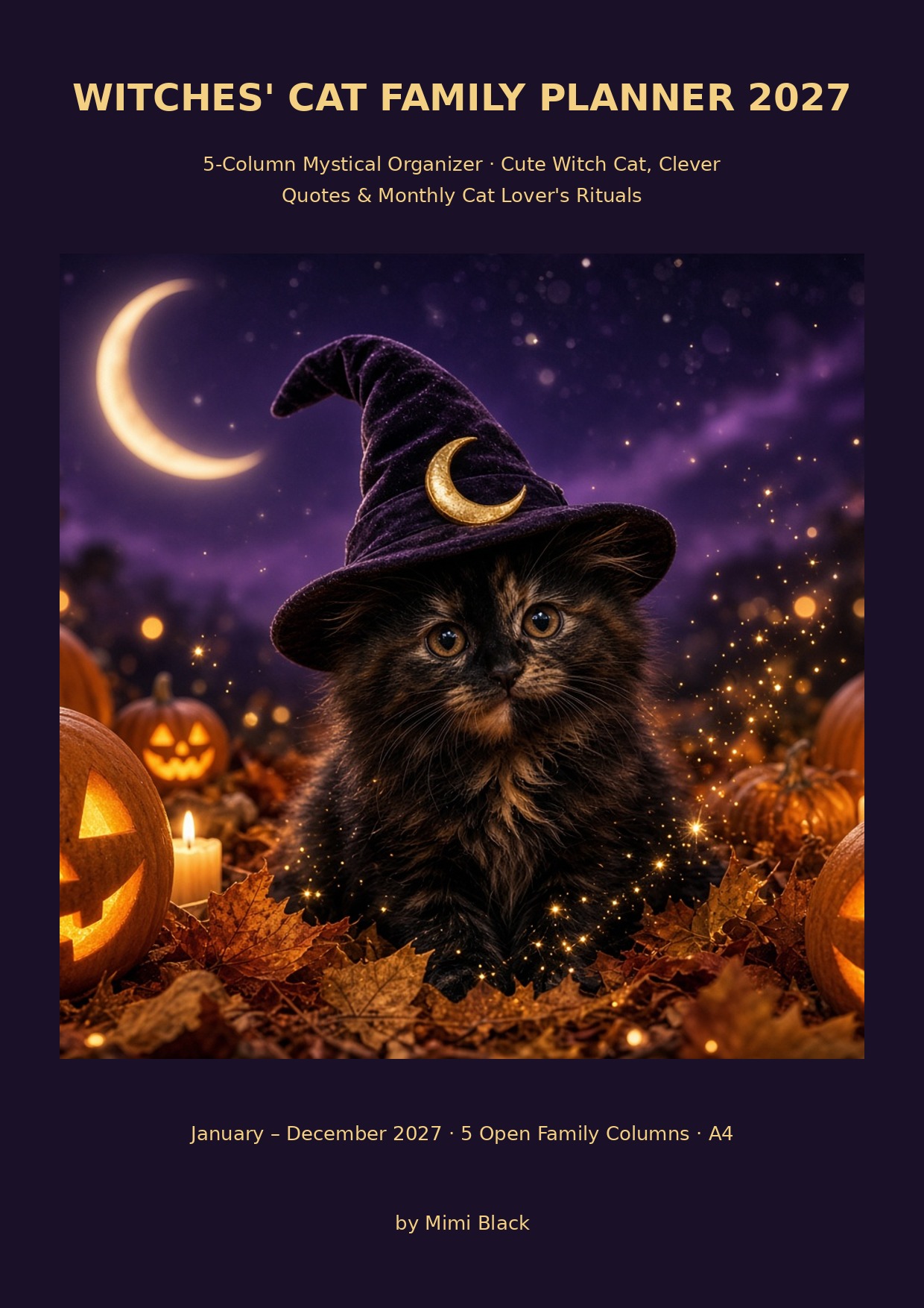 Witches' Cat Family Planner 2027 – 5-Column Mystical Organizer